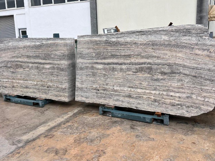 Silver Traverten Plakalar Ham Stok
