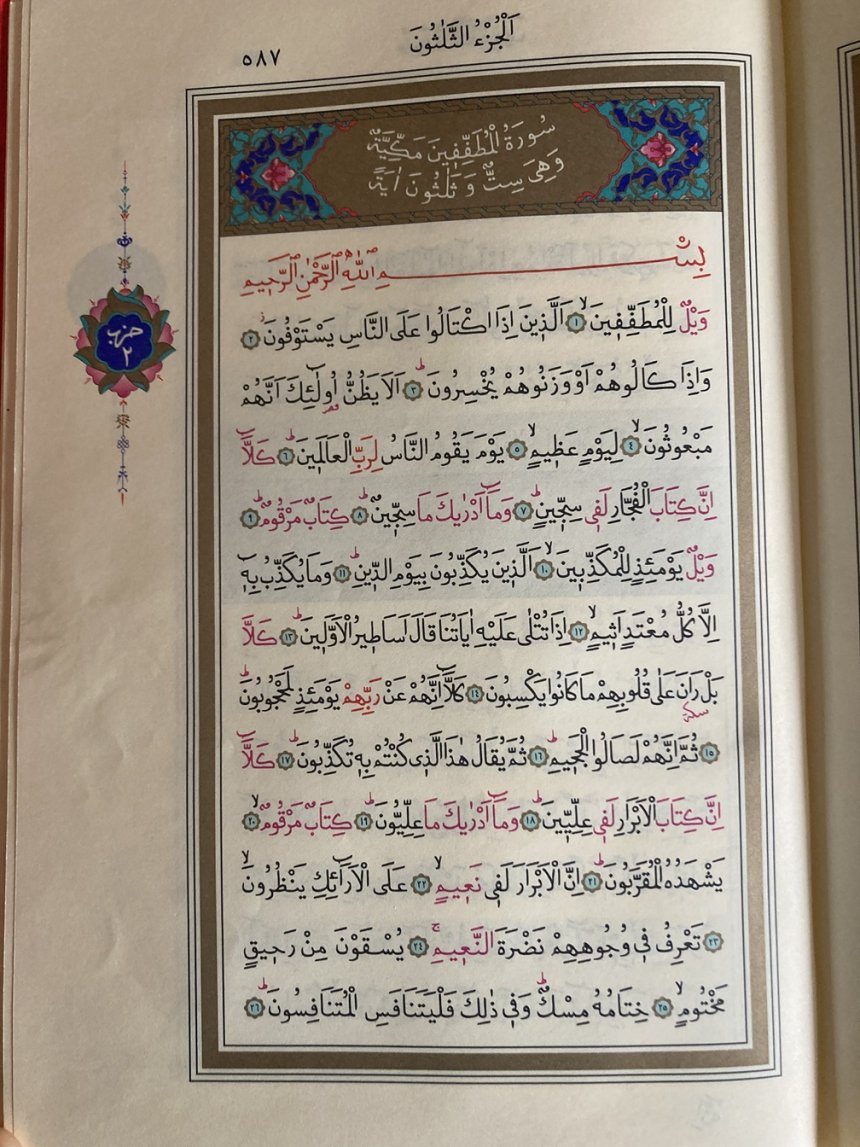 Kur'an-ı Kerim 587.Sayfa