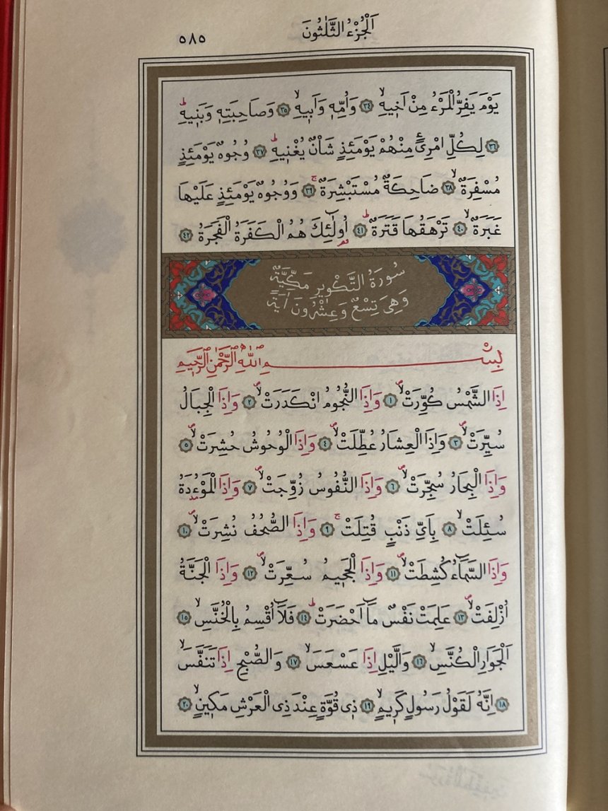 Kur'an-ı Kerim 585.Sayfa